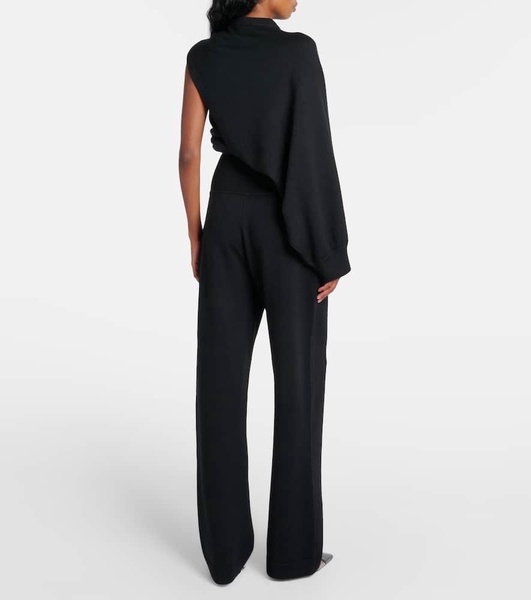High-rise wool-blend straight pants