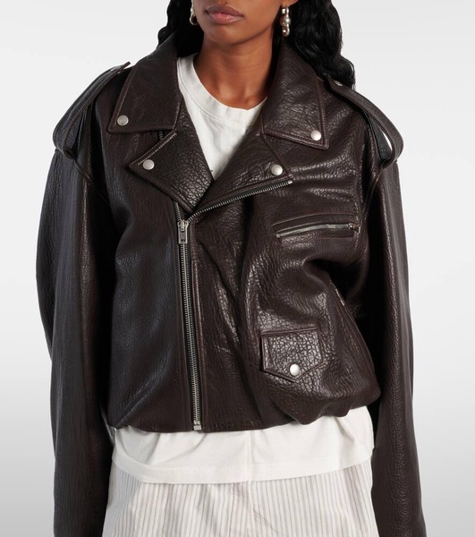 Leather biker jacket