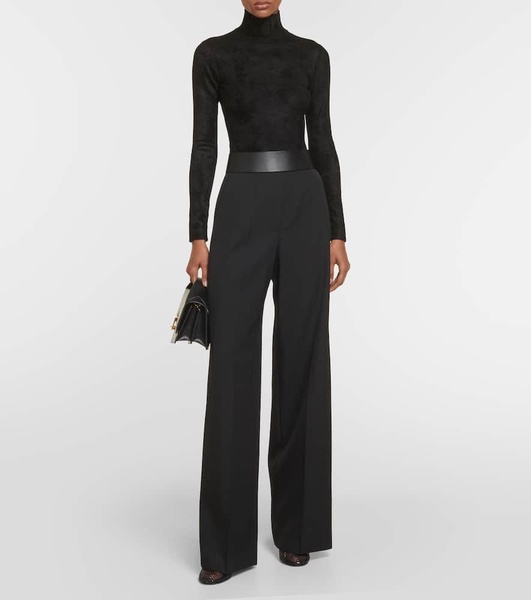 Turtleneck velvet bodysuit