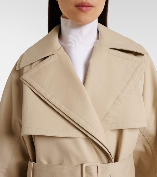 Cotton gabardine trench coat