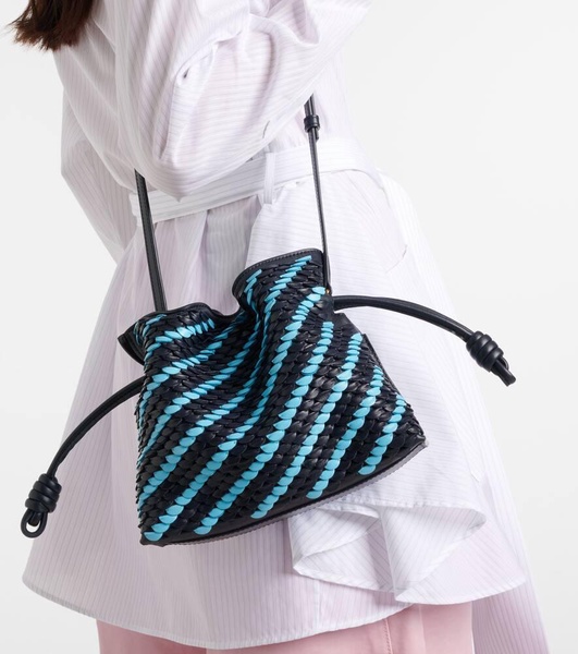 Flamenco Mini striped leather clutch