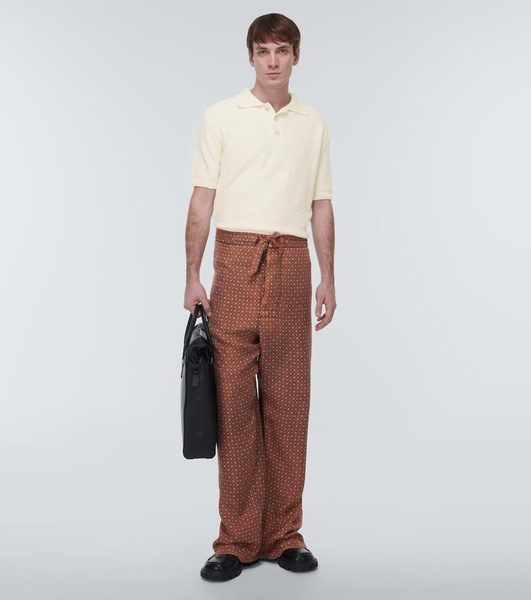 Cotton-blend bouclé polo shirt