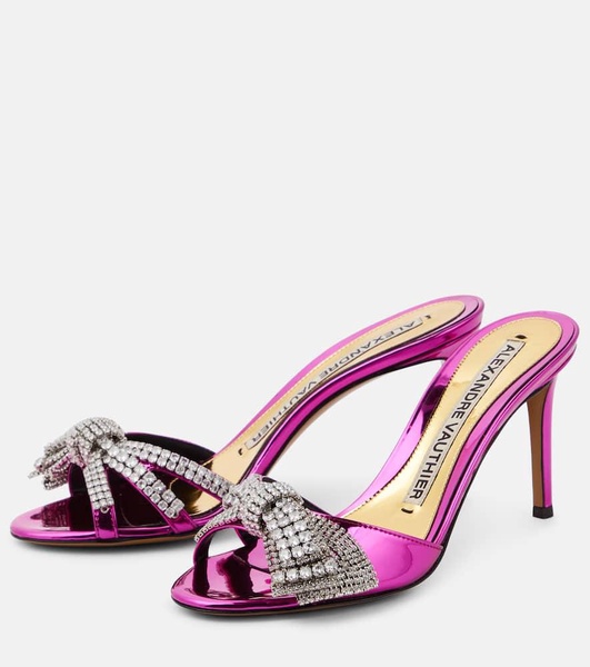 Shooting embellished mules