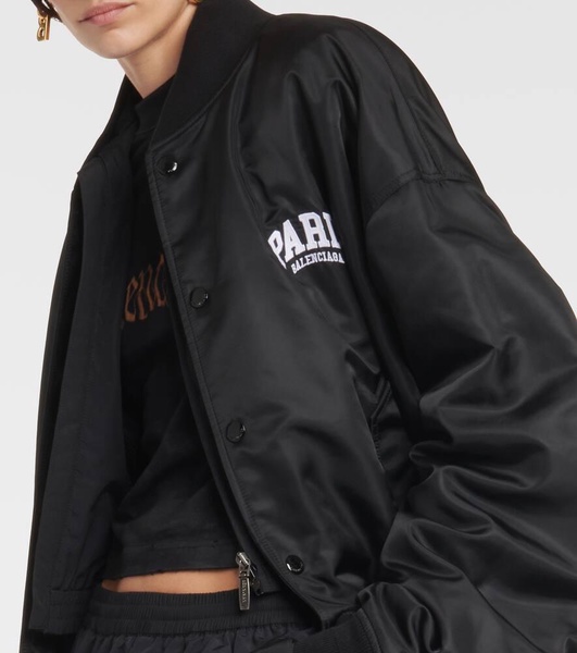 Paris satin varsity jacket