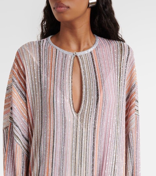 Striped lamé kaftan