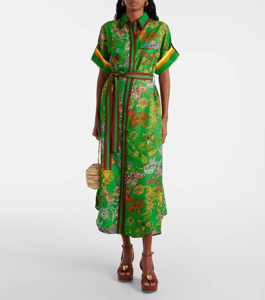 Fiesta printed belted shirt dress