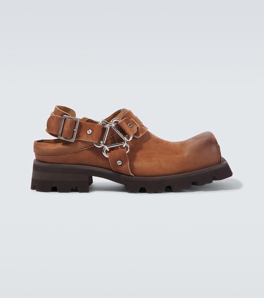 Leather slingback mules