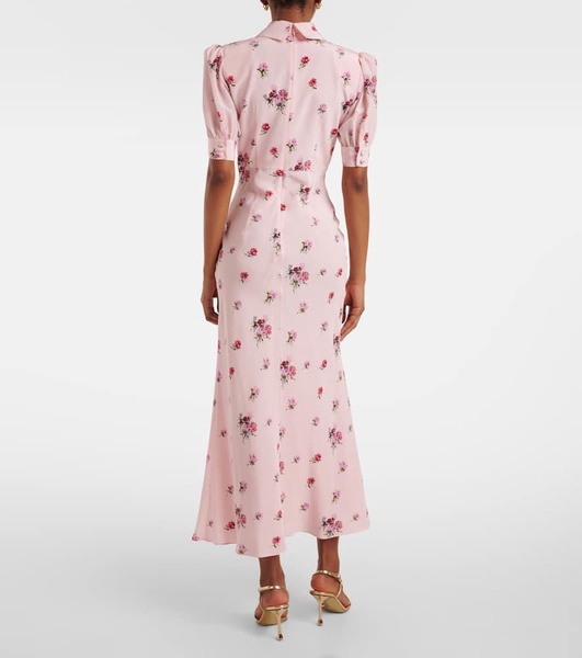 Embellished silk midi dress
