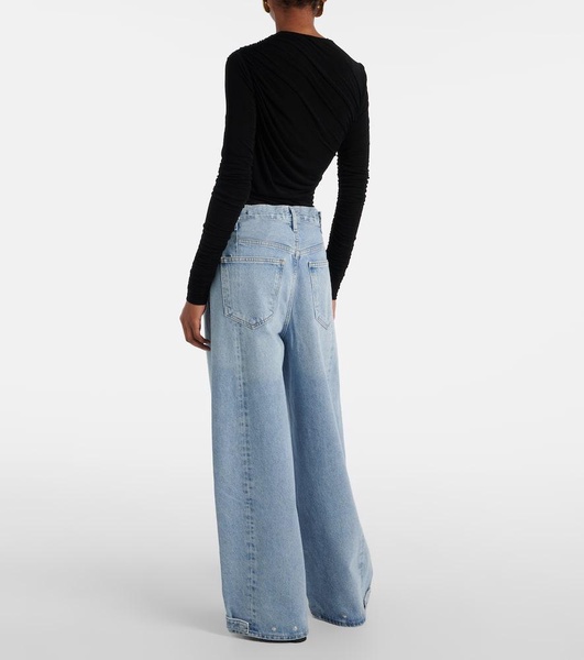Darsha mid-rise barrel-leg jeans