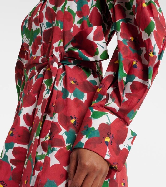 Floral cotton-blend shirt dress