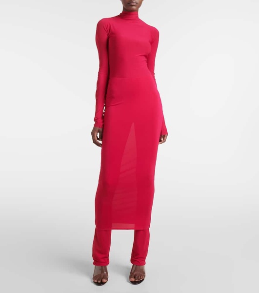 High-rise jersey skirt pants