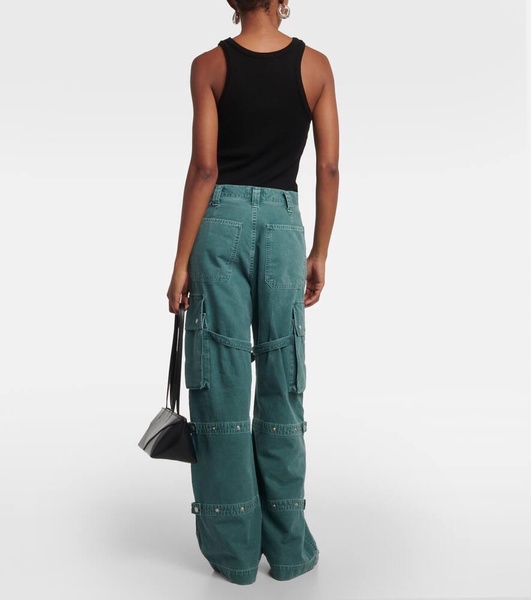 Vivian Strap mid-rise wide-leg jeans