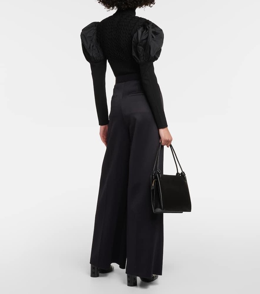 Zinnia pleated jersey wide-leg pants