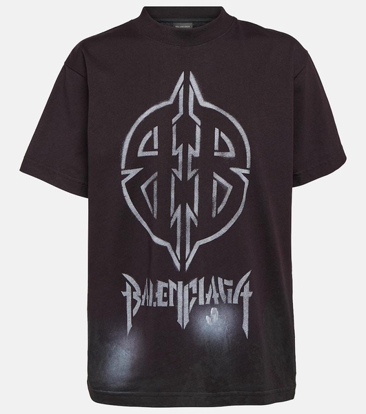 Metal Bb Stencil T-shirt Oversized in Black/white