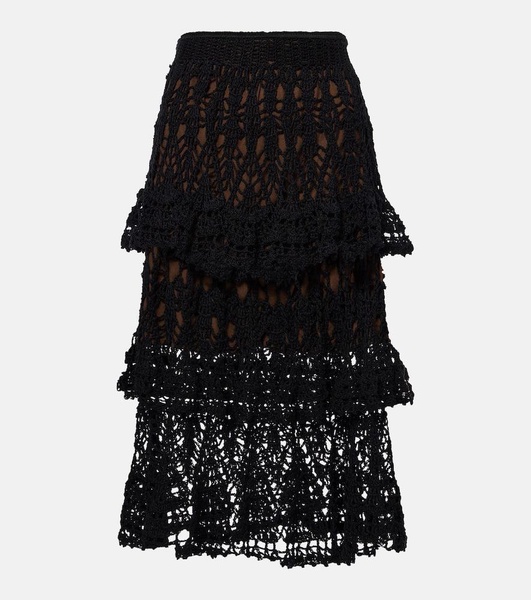 Elsie crochet cotton midi skirt