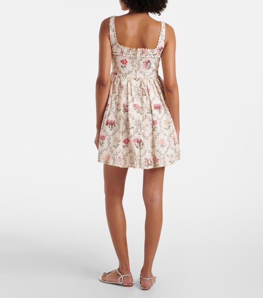 Barbara floral linen minidress