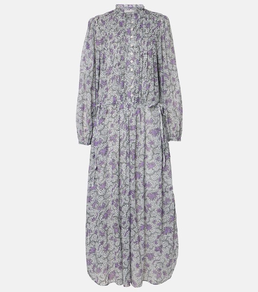 Dalida printed cotton voile midi dress