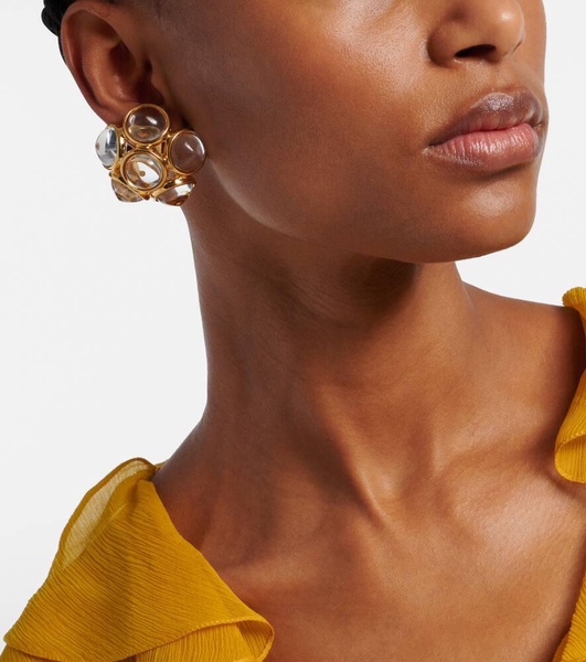 Flower clip-on earrings
