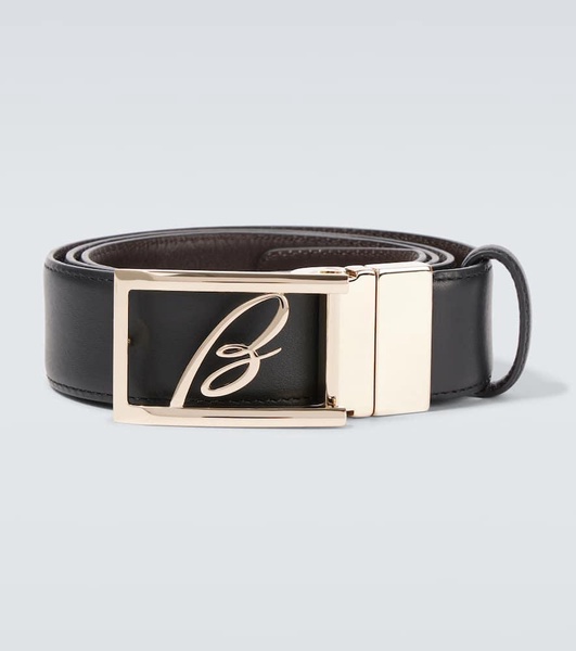 Logo leather belt