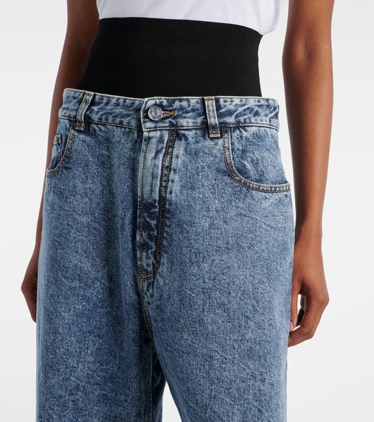 Knit Band straight jeans