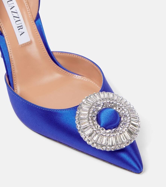 Crystal Hoop Sling 105 satin slingback pumps