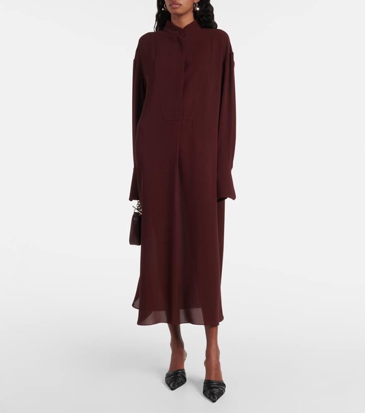 Oversized silk shirt dress