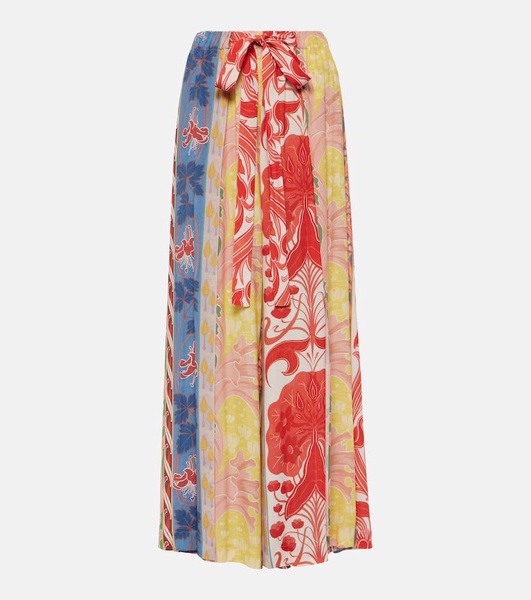 Printed wide-leg pants