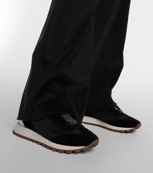 Monili suede-trimmed sneakers