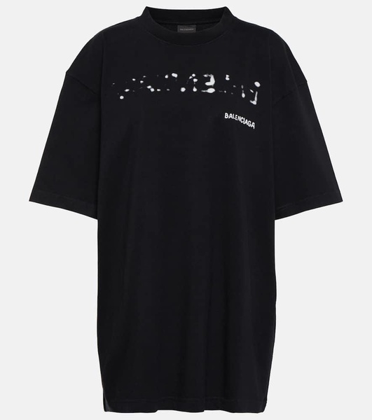 Large fit cotton blend t-shirt