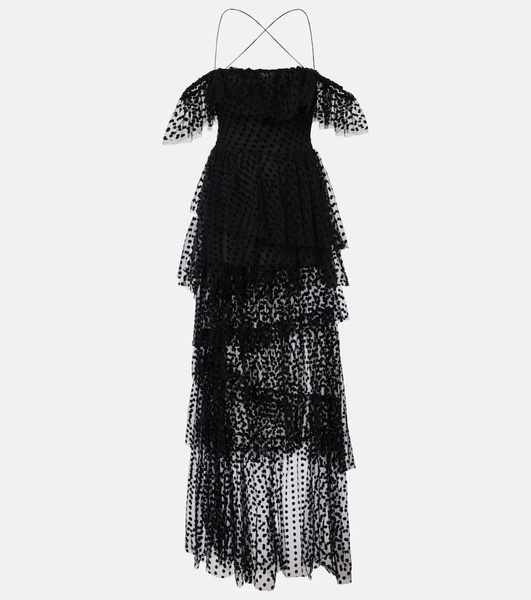 Carmen tiered tulle maxi dress