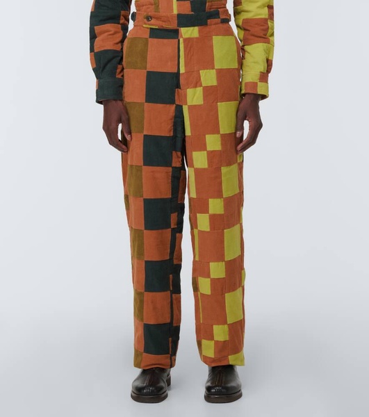 Patchwork corduroy pants