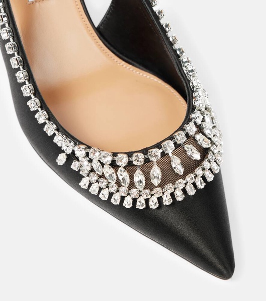 Crystal Crush satin slingback pumps