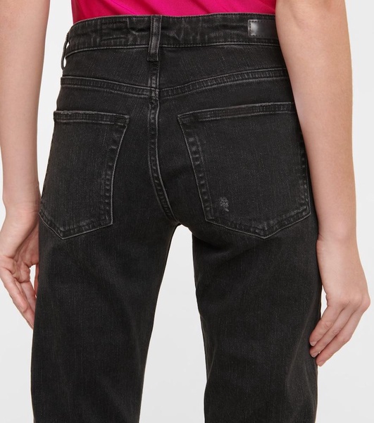 Girlfriend mid-rise cropped jeans