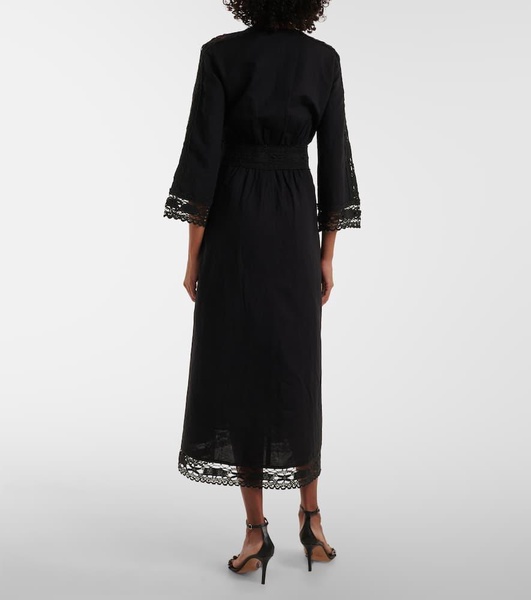 Veona linen and cotton midi dress