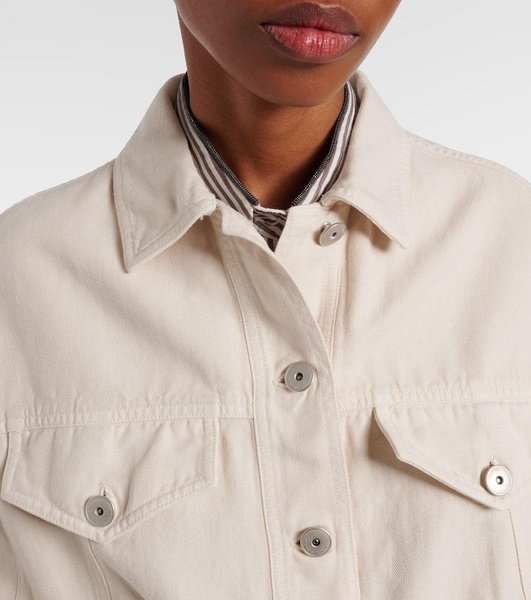 Monili beaded cotton and linen jacket