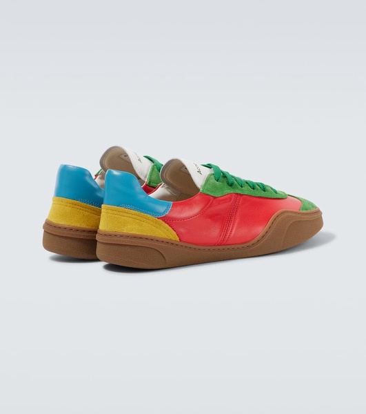 Leather and suede sneakers