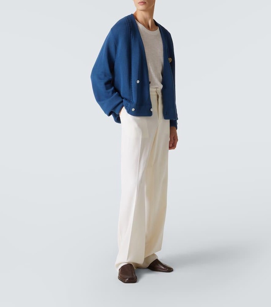 Double-breasted cotton cardigan