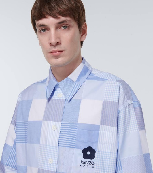 Patchwork oversized cotton shirt