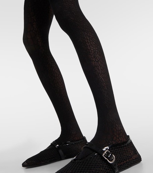 Croc-effect tights