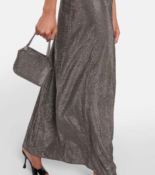 Asymmetric embellished maxi dress