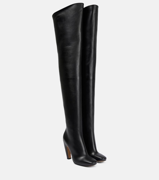 Leather over-the-knee boots
