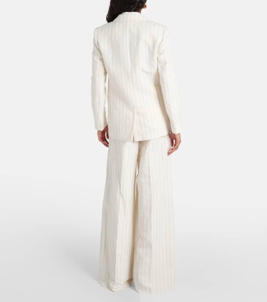 Pinstripe linen and cotton blazer