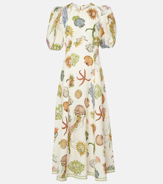 Sea linen midi dress
