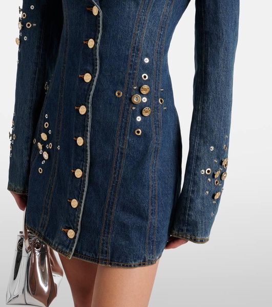 Embellished denim blazer dress