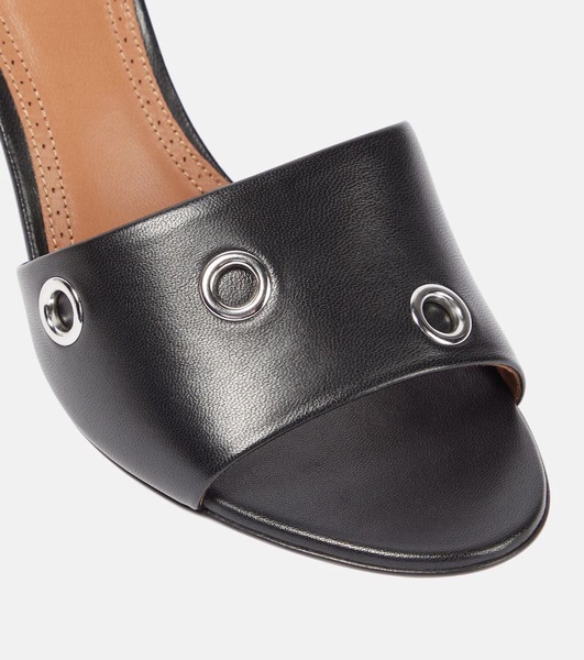Oeillets embellished leather sandals