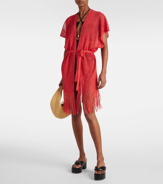 Fringed Lurex® beach cover-up