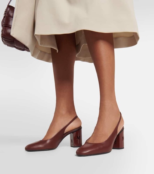 Damiersli leather slingback pumps