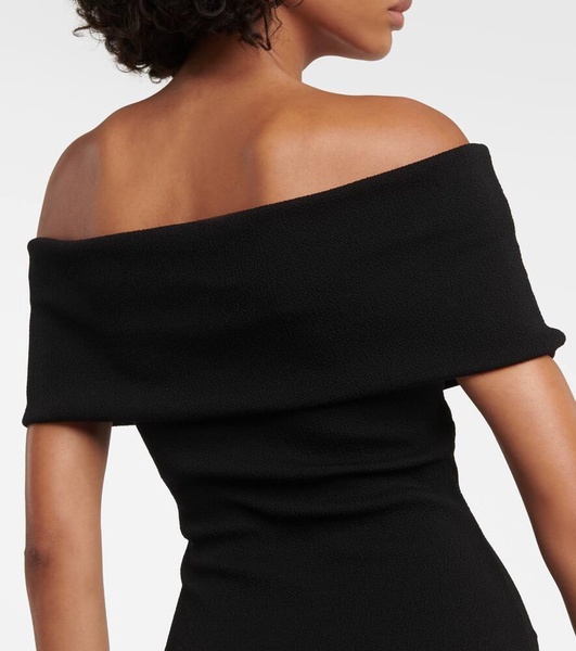 Off-shoulder jersey midi dress
