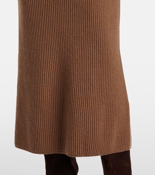 Just ribbed-knit wool and cashmere midi skirt
