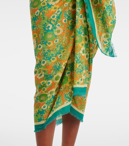 Jeff printed cotton beach cover-up